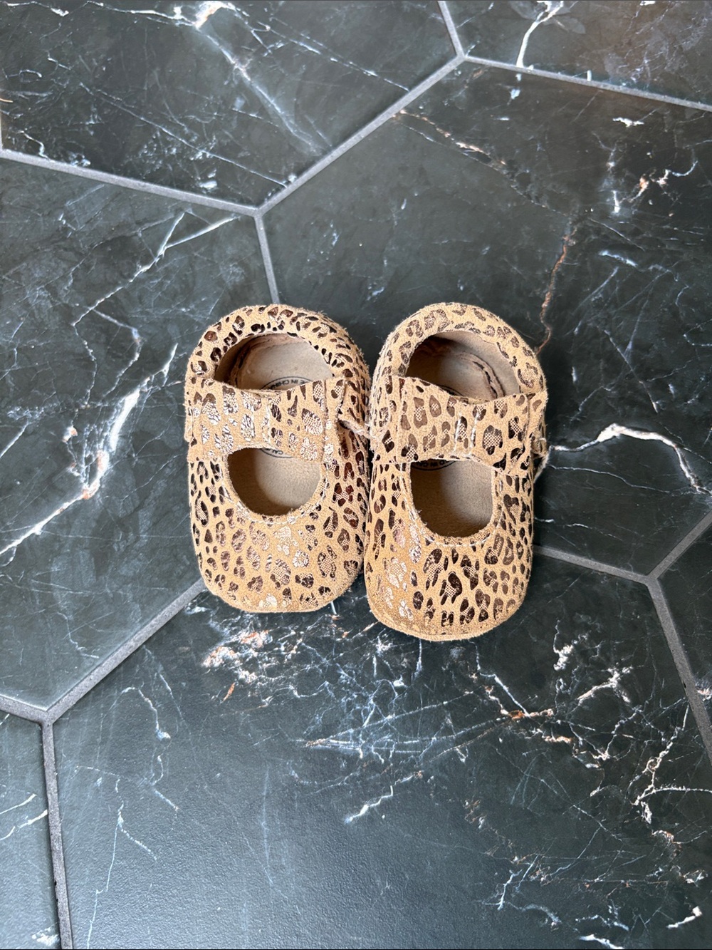 Baby Leopard Print Mary Jane Shoes - Tan